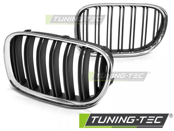 Upgrade Sportgrill Nieren für BMW 7er F01 09-15 chrom/schwarz in Doppelsteg Design